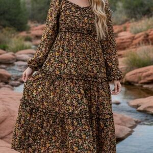 Altar'd State Multicolor Floral Long Sleeve Dress